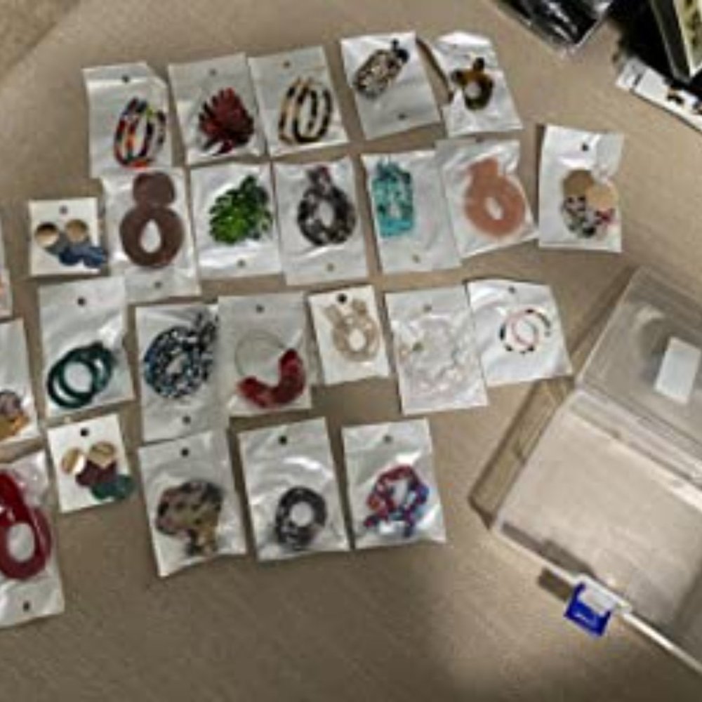 New 25 Pairs Acrylic Resin Statement Earrings Set for Women Girls - Picture 13 of 16